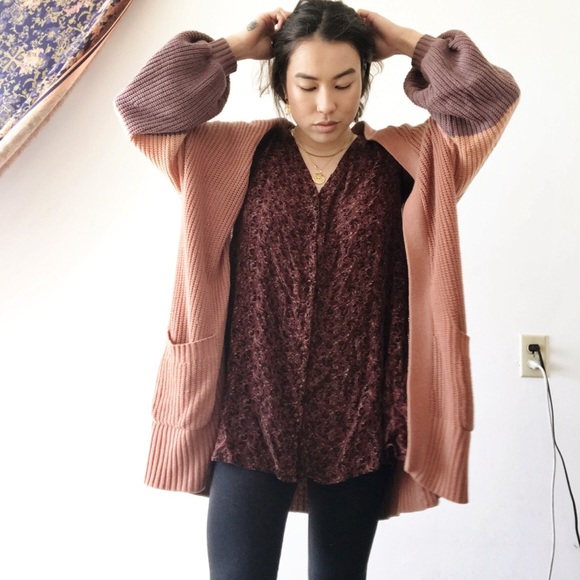 vintage earthy, floral button down tunic - Picture 3 of 6